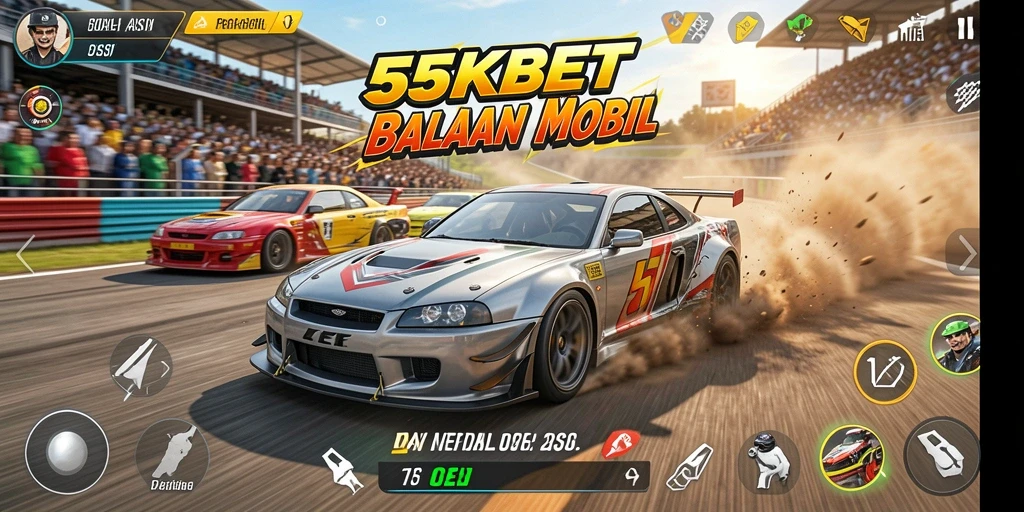 Gameplay seru dalam balapan mobil di 55KBET.