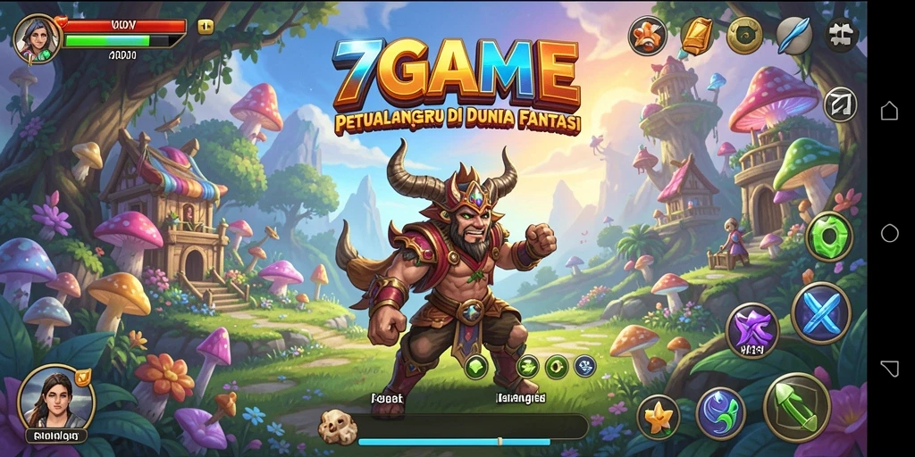 Screenshot utama 7GAME menampilkan gameplay penuh petualangan yang mendebarkan.