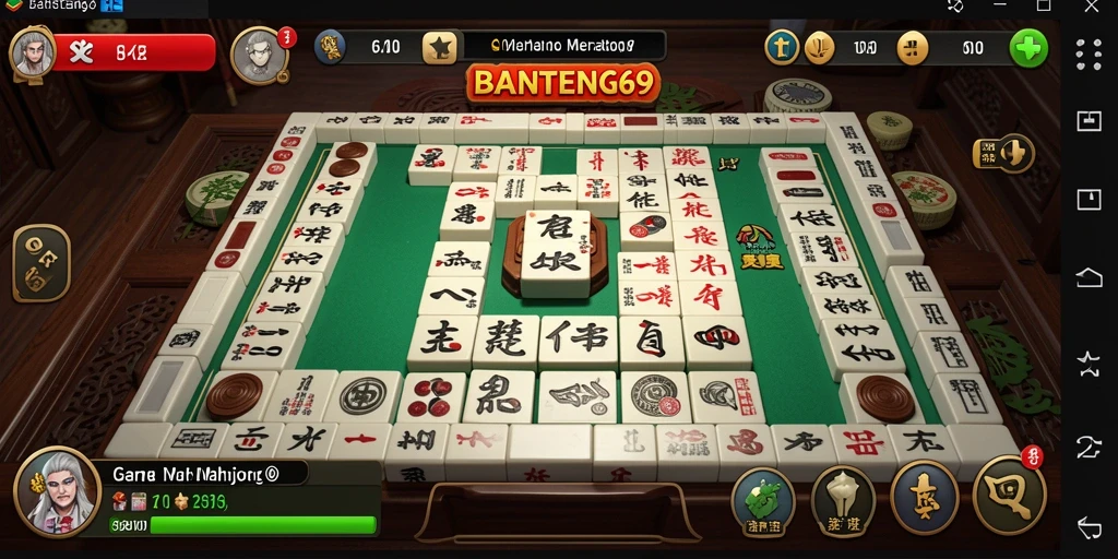 Tampilan gameplay yang menarik dari BANTENG69 saat bermain Mahjong.