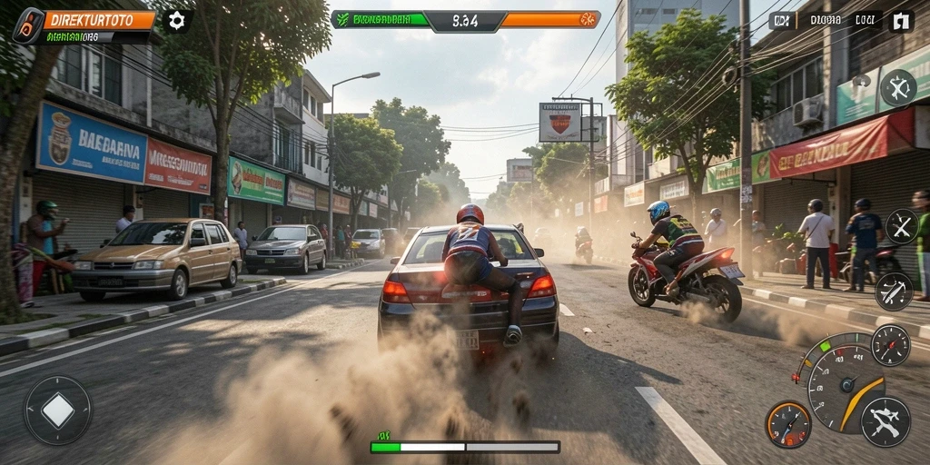 Tampilan gameplay balapan seru di DIREKTURTOTO.
