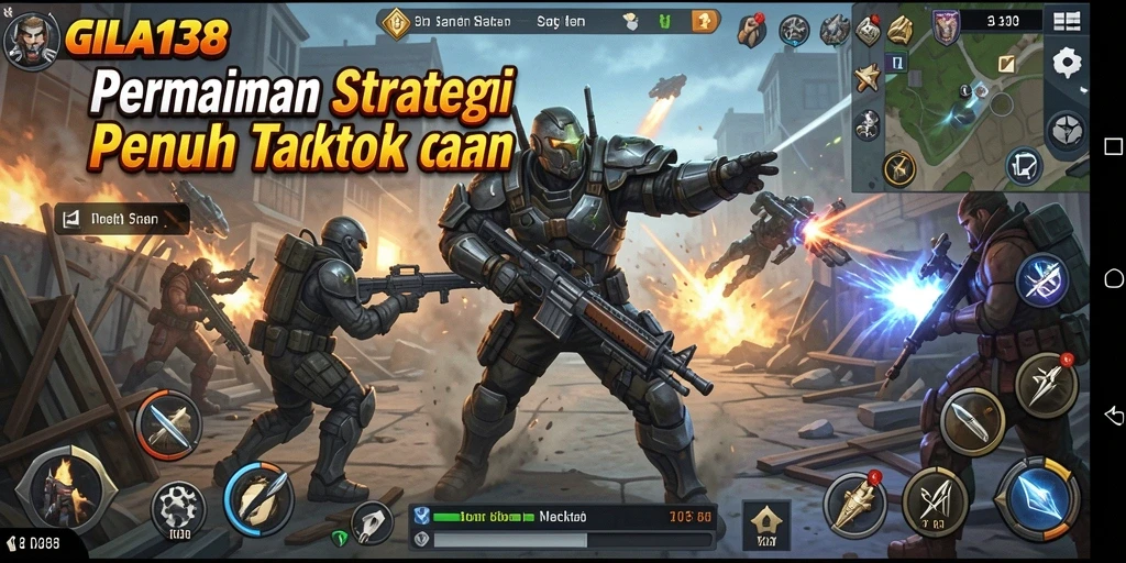 Screenshot GILA138 menampilkan aksi pertempuran epik dan strategi permainan.