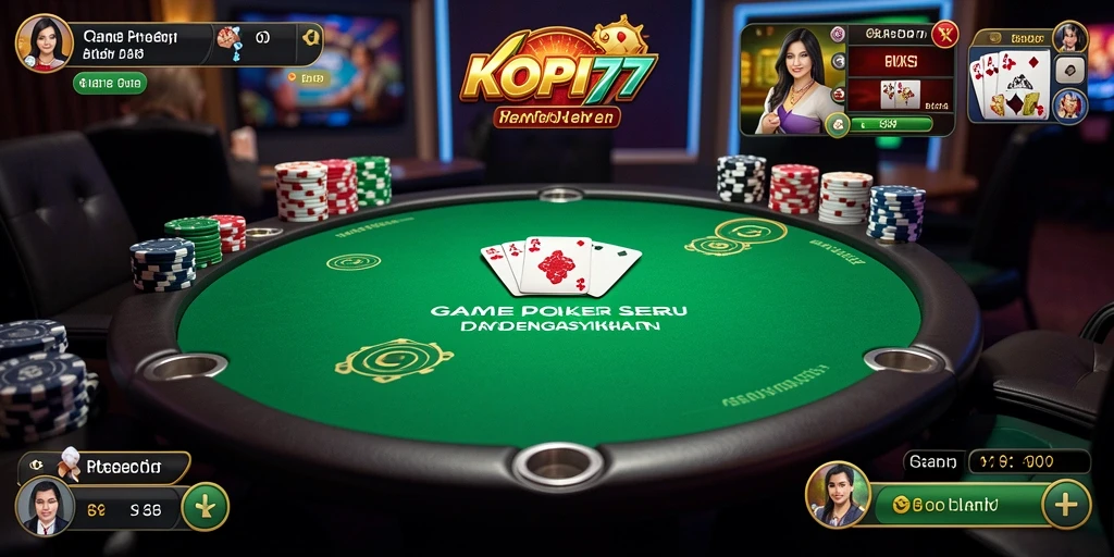 Tampilan gameplay Poker yang mendebarkan dan interaktif di KOPI77.