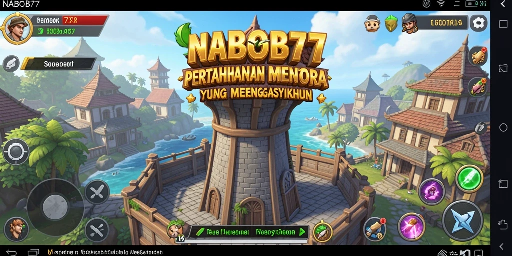 Screenshot NABOB77 menampilkan aksi mendebarkan dalam gameplay Tower Defense.