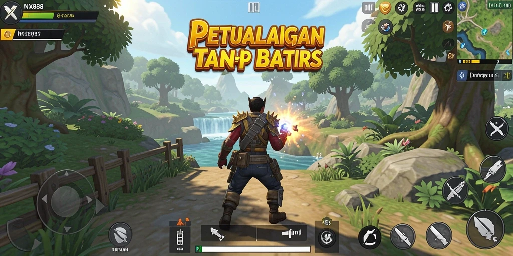 Tampilan gameplay yang dinamis di dunia terbuka NX888.