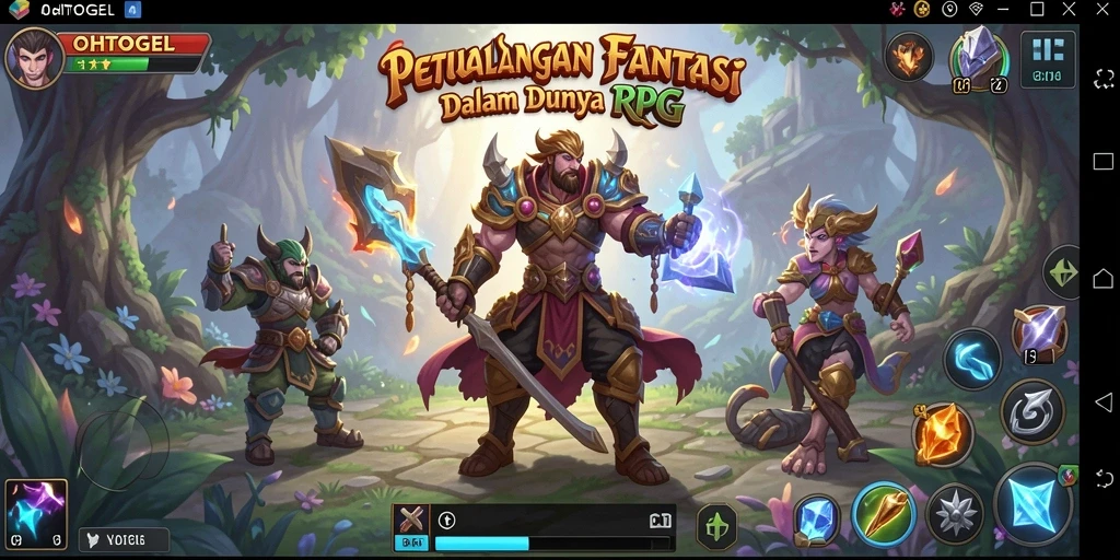 Tampilan gameplay OHTOGEL yang epik dalam petualangan RPG.