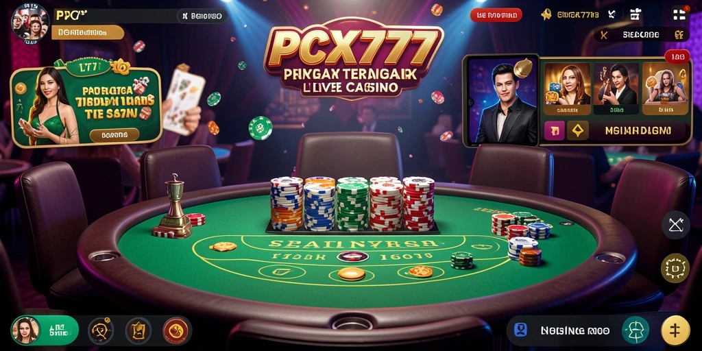 Tampilan permainan Live Casino yang mendebarkan di PCX777.