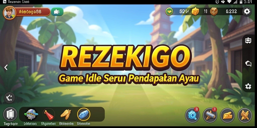 Tampilan visual menarik dari gameplay REZEKIGO yang santai.