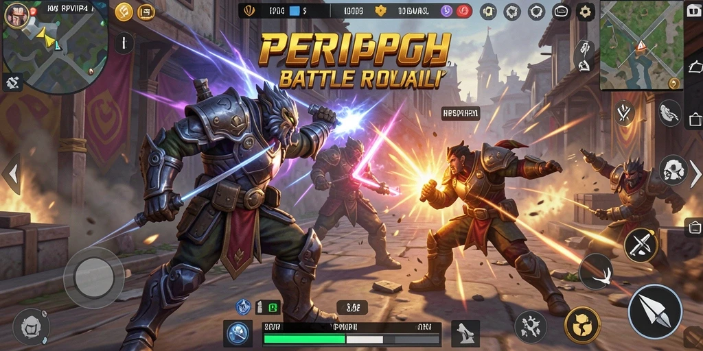 Tangkapan layar gameplay RPVIP4 yang menunjukkan aksi Battle Royale yang mendebarkan.