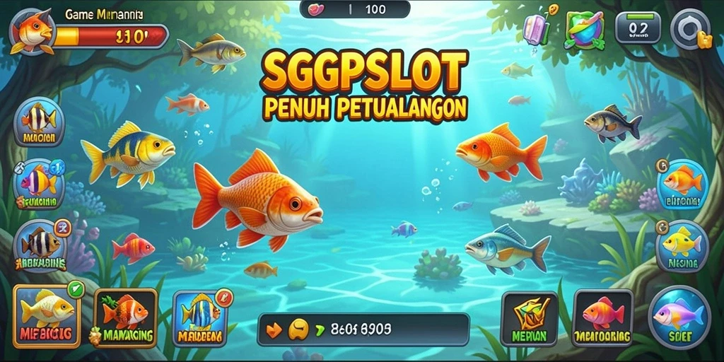 Screenshot SGPSLOT menampilkan aksi seru saat menangkap ikan di laut.