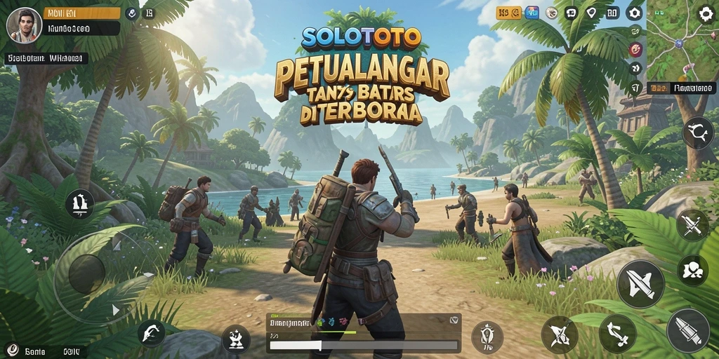 Tangkapan layar menunjukkan eksplorasi dunia terbuka di SOLOTOTO.
