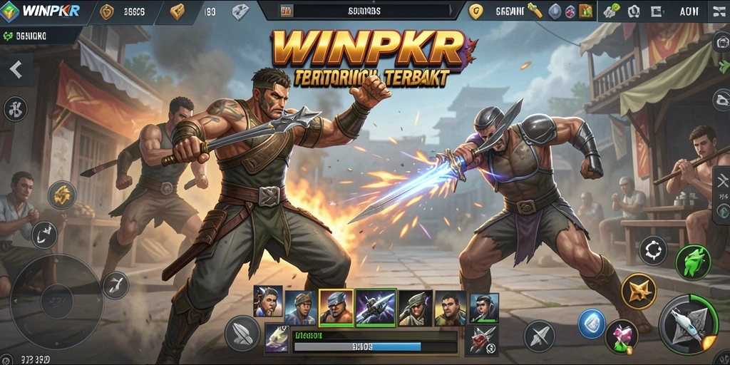 Tampilan gameplay WINPKR yang penuh aksi dalam pertempuran Battle Royale.